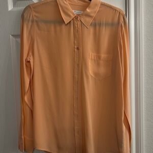 Equipment Peach Orange Button-Up Blouse